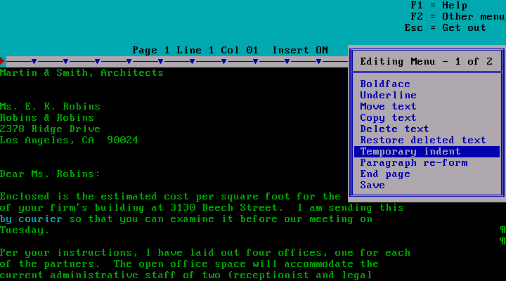 WordStar COLT - Edit